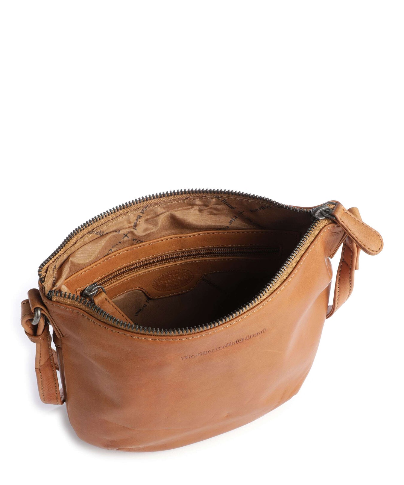 The Chesterfield Brand Cow Wax Pull Up Redding Crossbody bag cognac