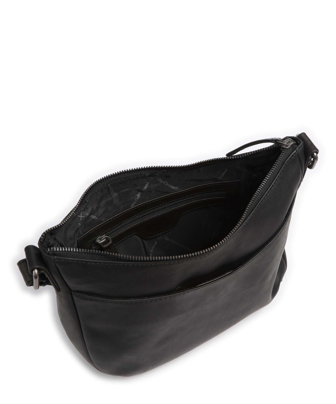 The Chesterfield Brand Cow Wax Pull Up Henderson Crossbody bag black