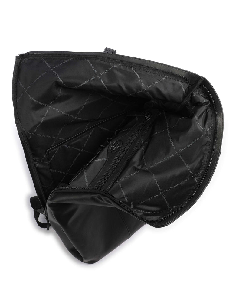 The Chesterfield Brand Cow Wax Pull Up Savona Backpack black