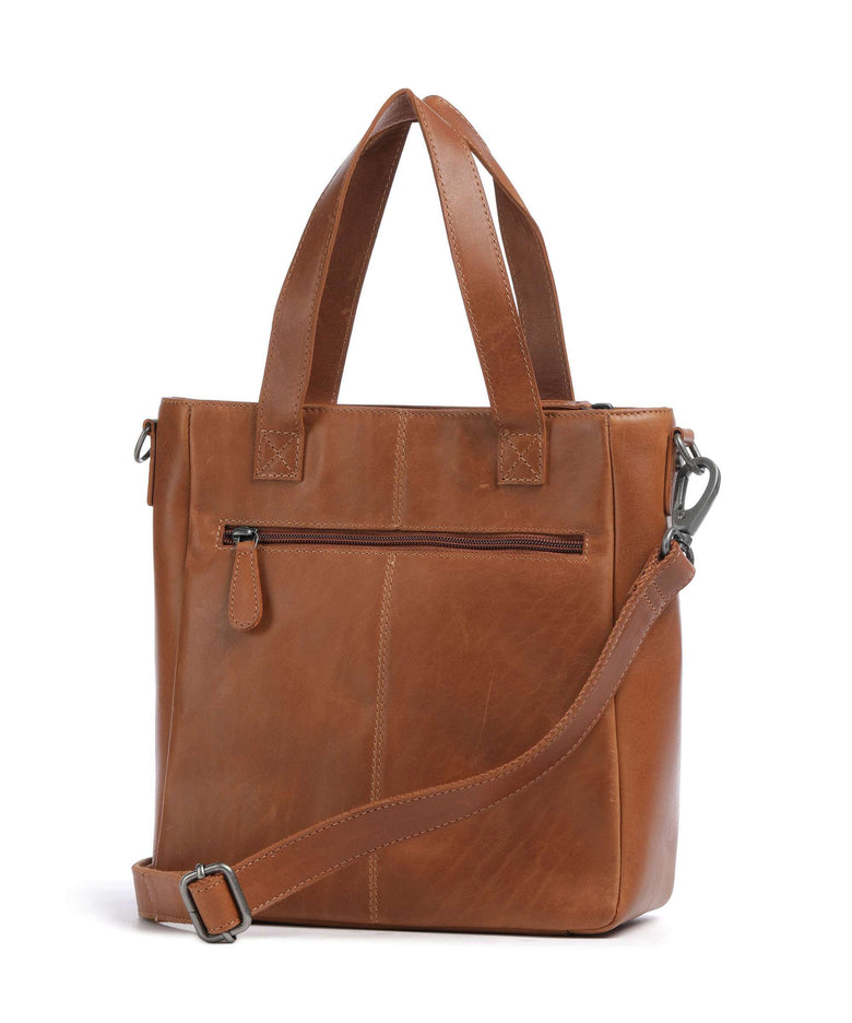 The Chesterfield Brand Cow Wax Pull Up Lingfield Handbag cognac