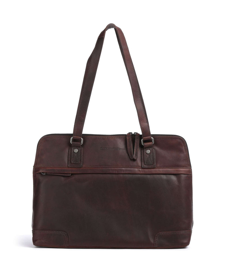 The Chesterfield Brand Cow Wax Pull Up Branson Shoulder bag brown