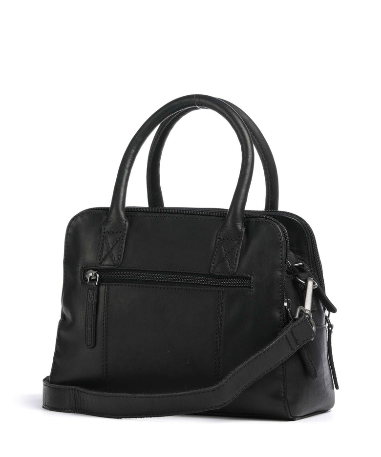 The Chesterfield Brand Cow Wax Pull Up Ezra Handbag black