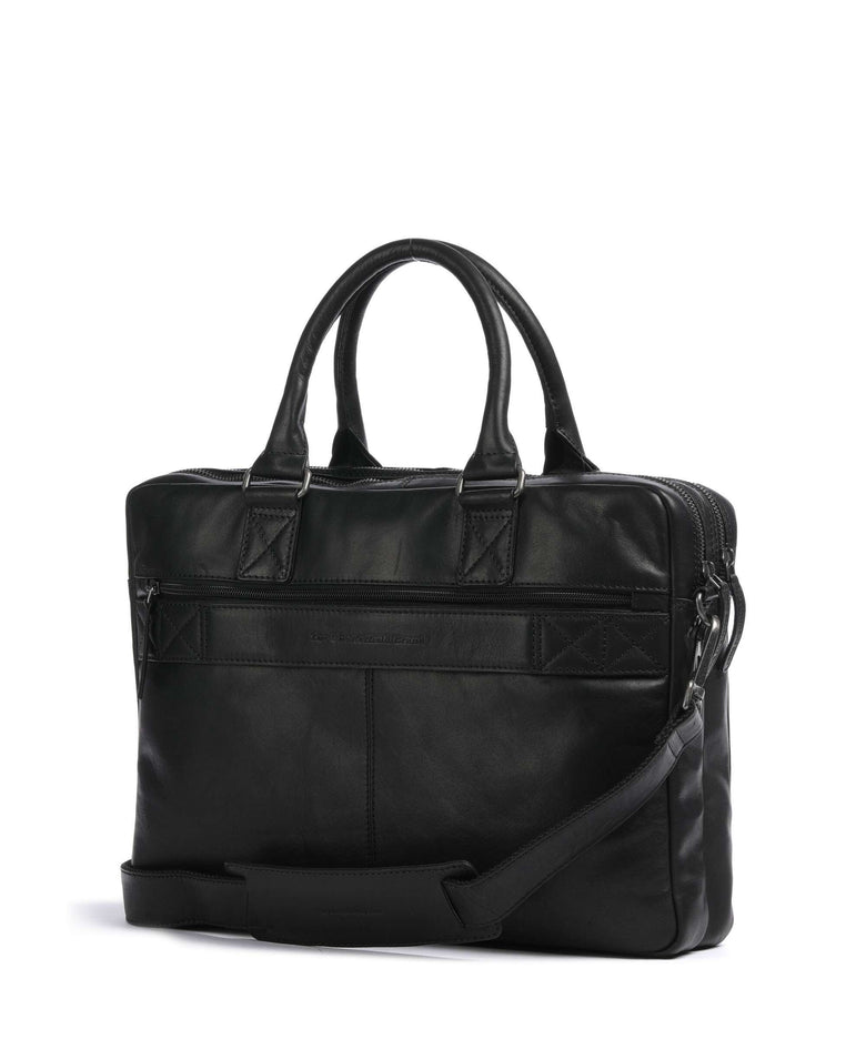 The Chesterfield Brand Cow Wax Pull Up Fabian Briefcase black