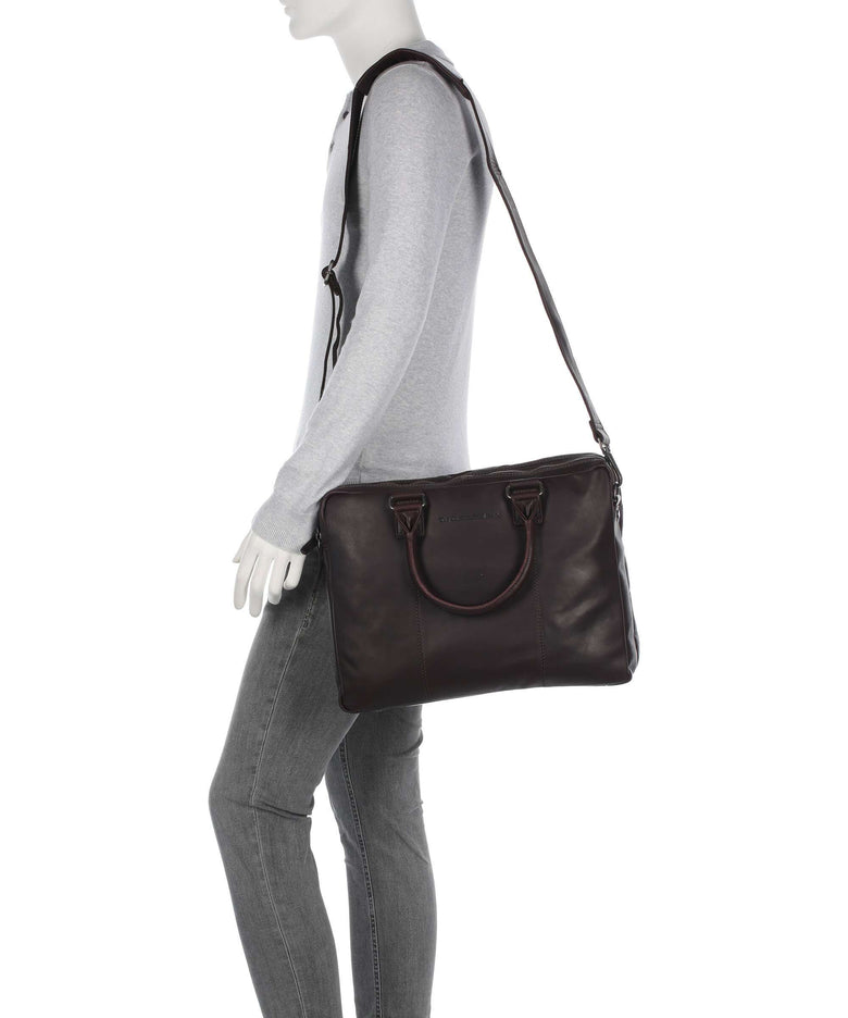 The Chesterfield Brand Cow Wax Pull Up Fabian Briefcase brown