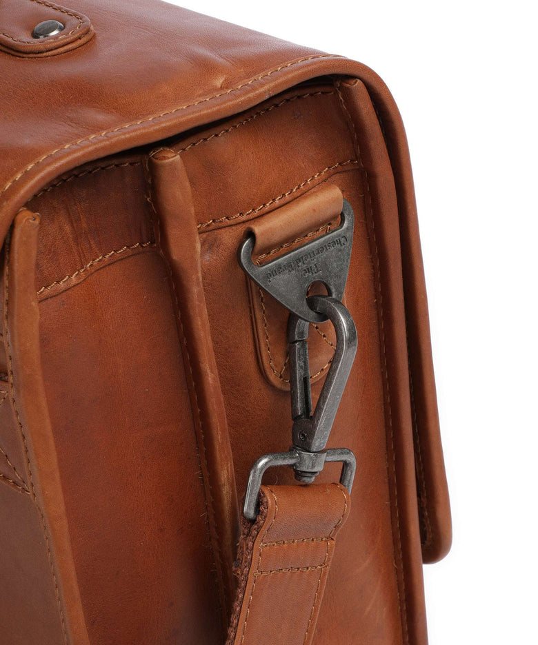 The Chesterfield Brand Cow Wax Pull Up Glenwood Briefcase cognac