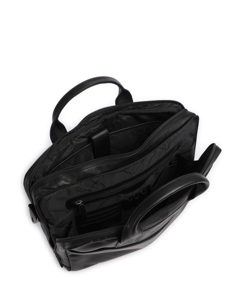 The Chesterfield Brand Cow Wax Pull Up Frazer Briefcase black