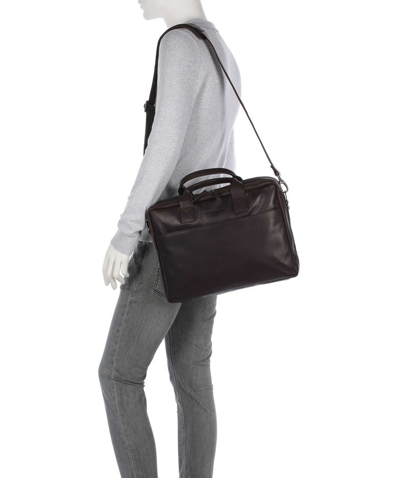 The Chesterfield Brand Cow Wax Pull Up Frazer Briefcase brown