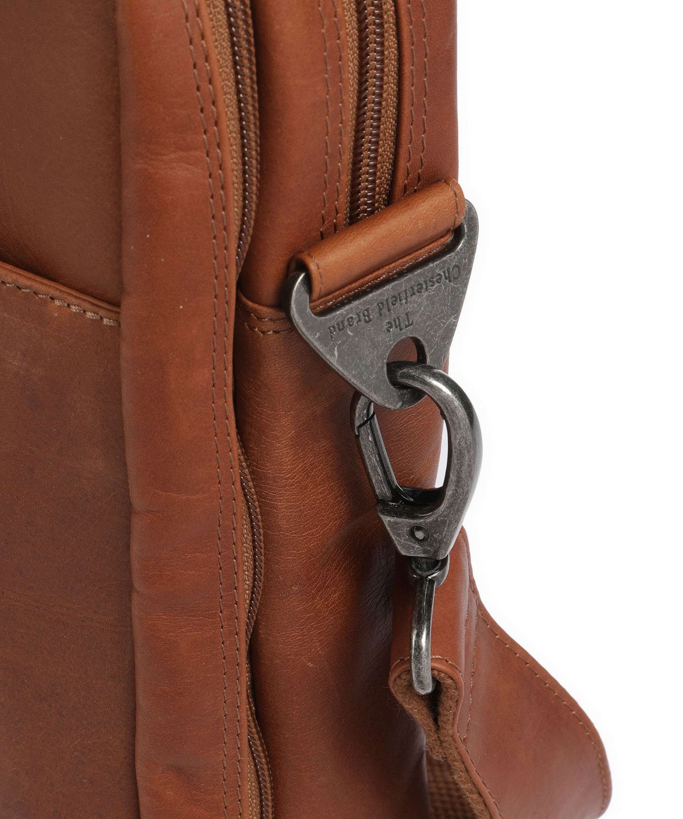 The Chesterfield Brand Cow Wax Pull Up Frazer Briefcase cognac