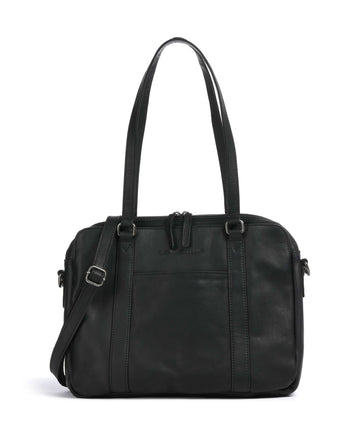 The Chesterfield Brand Cow Wax Pull Up Pretoria Sac porté épaule black
