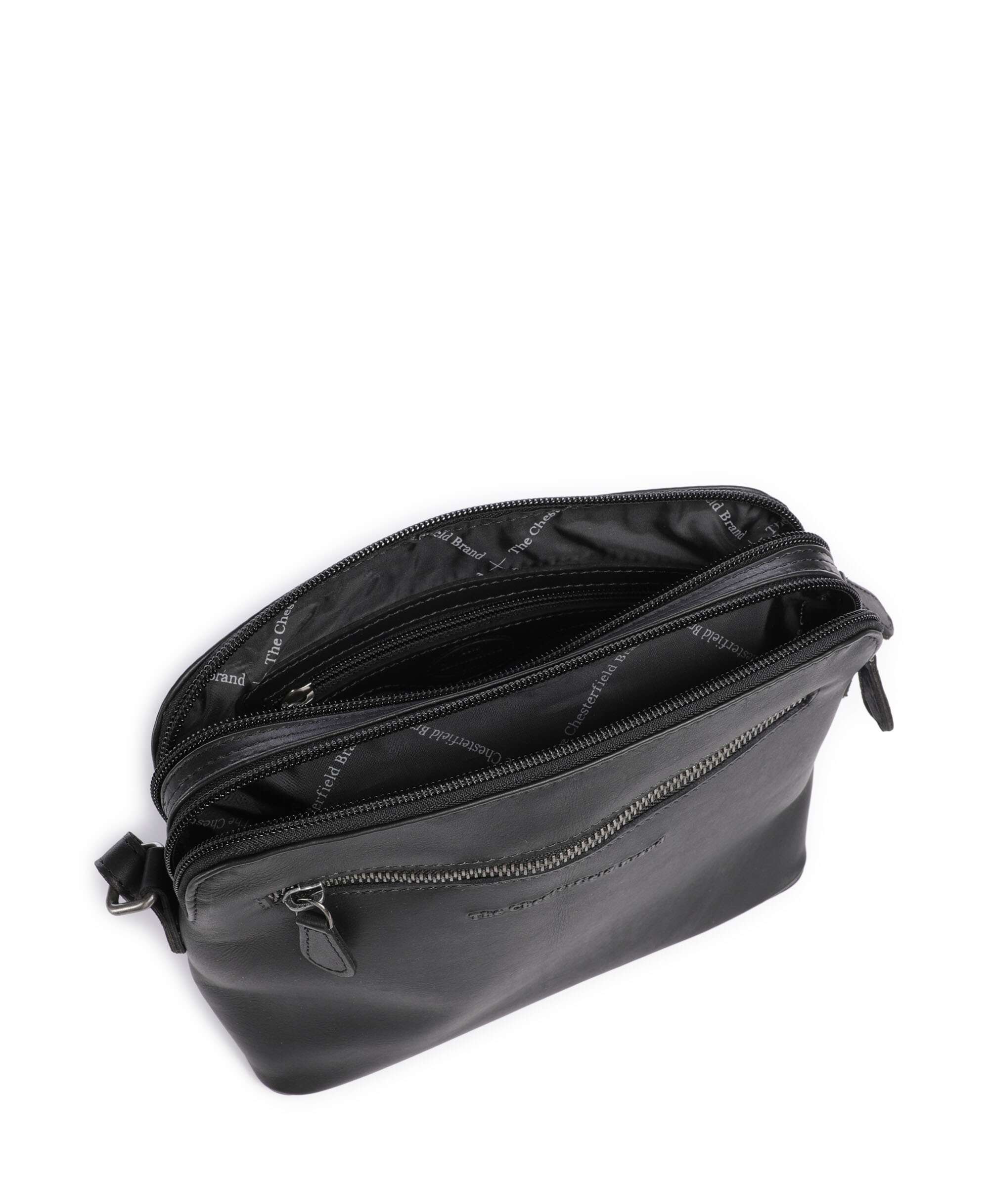 The Chesterfield Brand Wax Pull Up Cow Nebraska Crossbody bag black