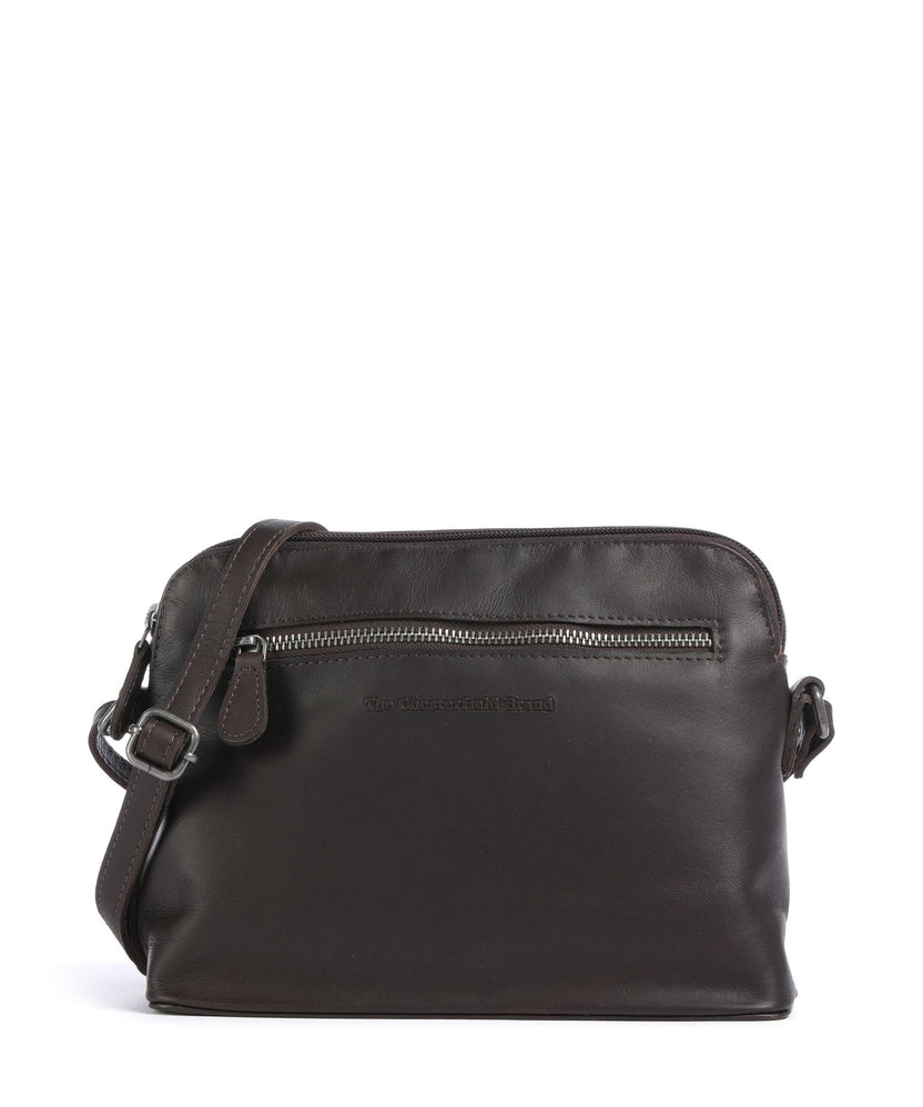 The Chesterfield Brand Cow Wax Pull Up Nebraska Crossbody bag brown