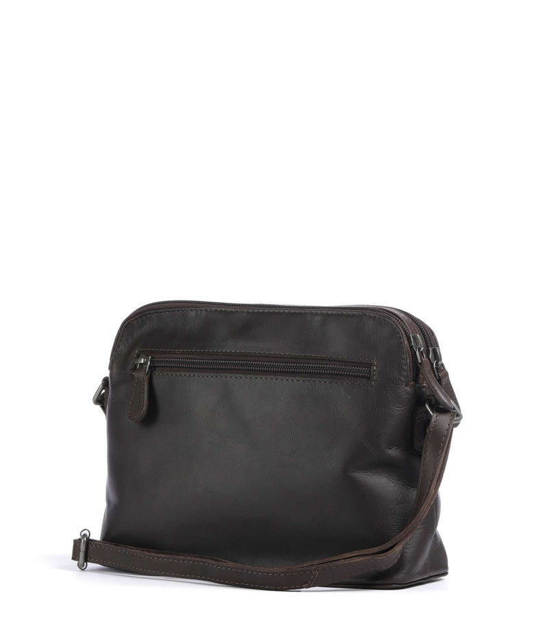 The Chesterfield Brand Cow Wax Pull Up Nebraska Crossbody bag brown