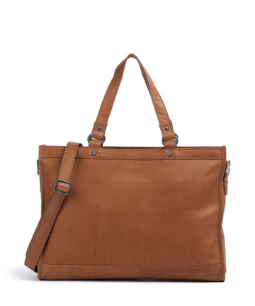 The Chesterfield Brand Cow Wax Pull Up Manly Cabas cognac