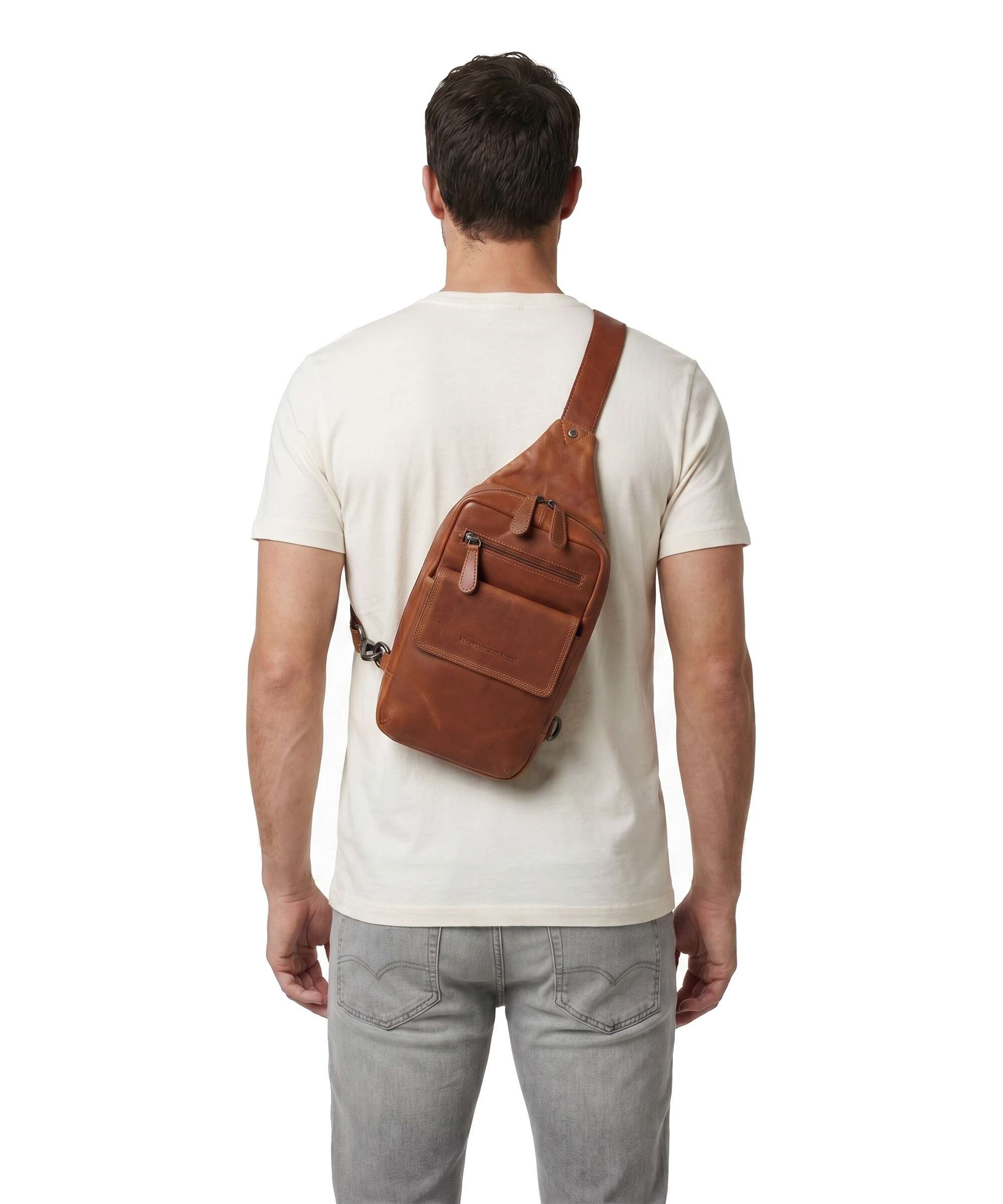 The Chesterfield Brand Wax Pull Up Cow Turelle Sling bag cognac