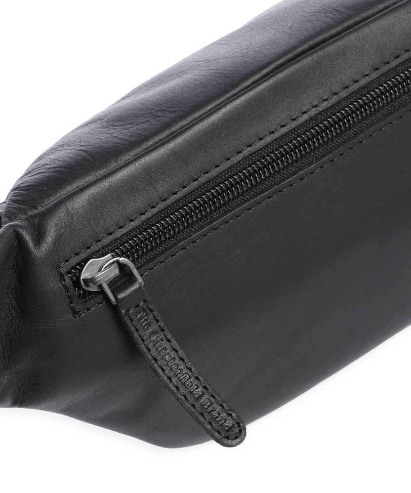 The Chesterfield Brand Wax Pull Up Cow Brana Fanny pack black