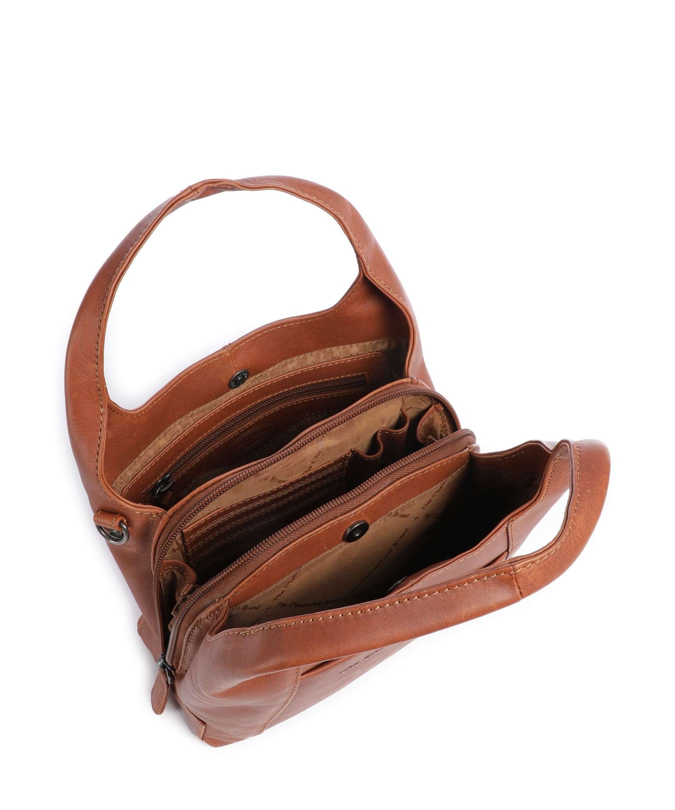 The Chesterfield Brand Wax Pull Up Cow Lunera Handbag cognac