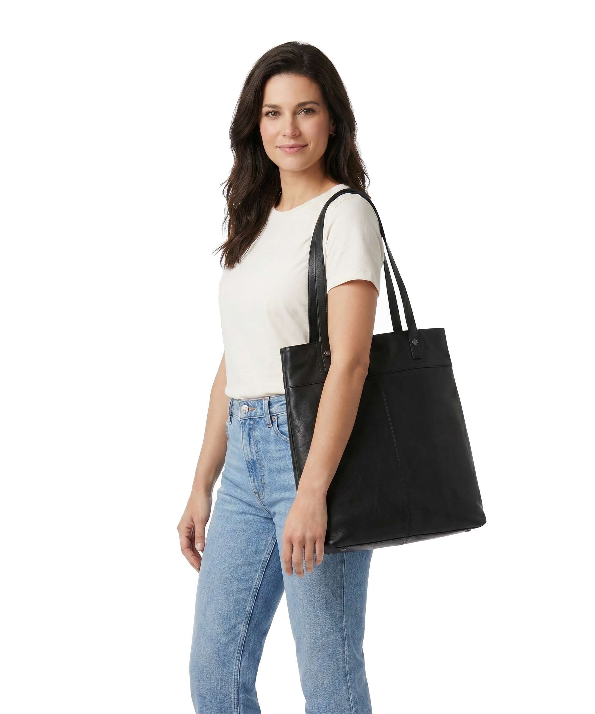 The Chesterfield Brand Wax Pull Up Cow Solvia Tote bag black
