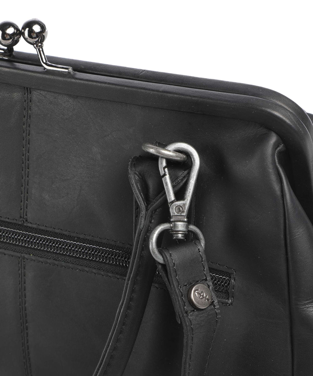 The Chesterfield Brand Wax Pull Up Cow Dorin Shoulder bag black