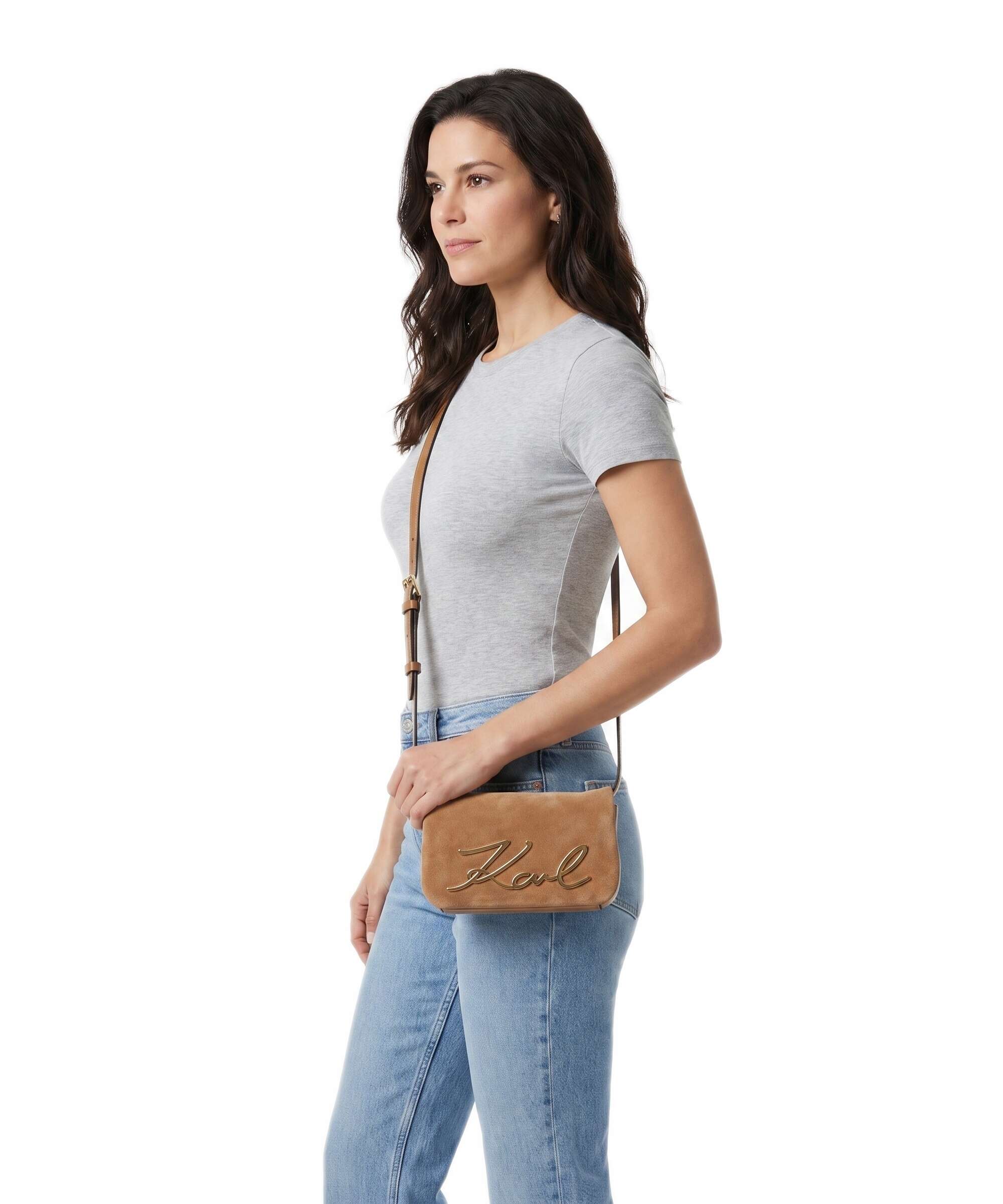 Karl Lagerfeld K/Signature 2.0 Soft Crossbody bag caramel