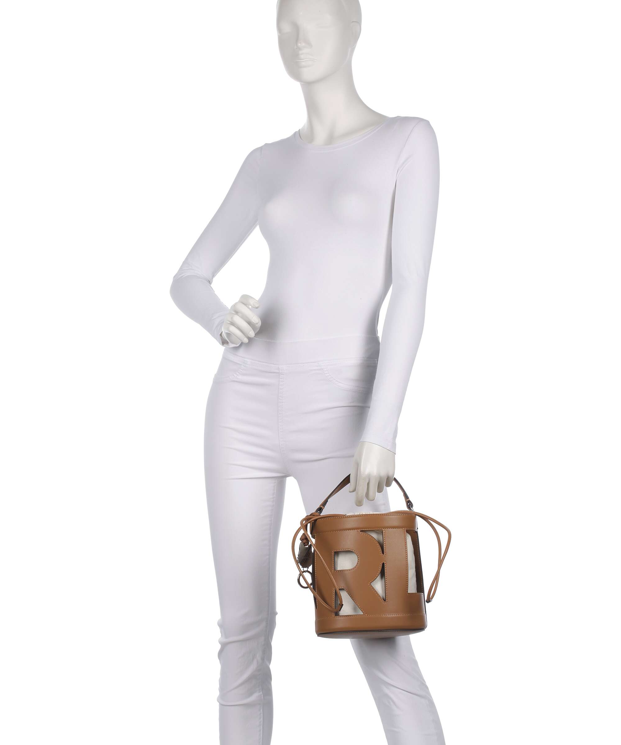 Karl Lagerfeld Ikon Monogram Bucket bag diagonal cream monogram