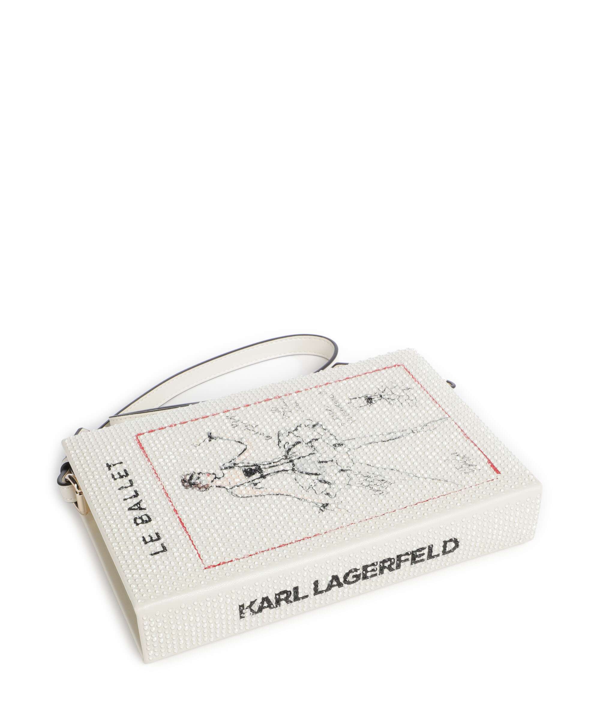 Karl Lagerfeld K/Soiree Book Shoulder bag off white embellishment