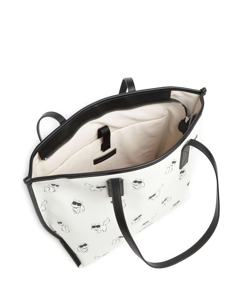 Karl Lagerfeld Ikon Choupette Tote bag off white