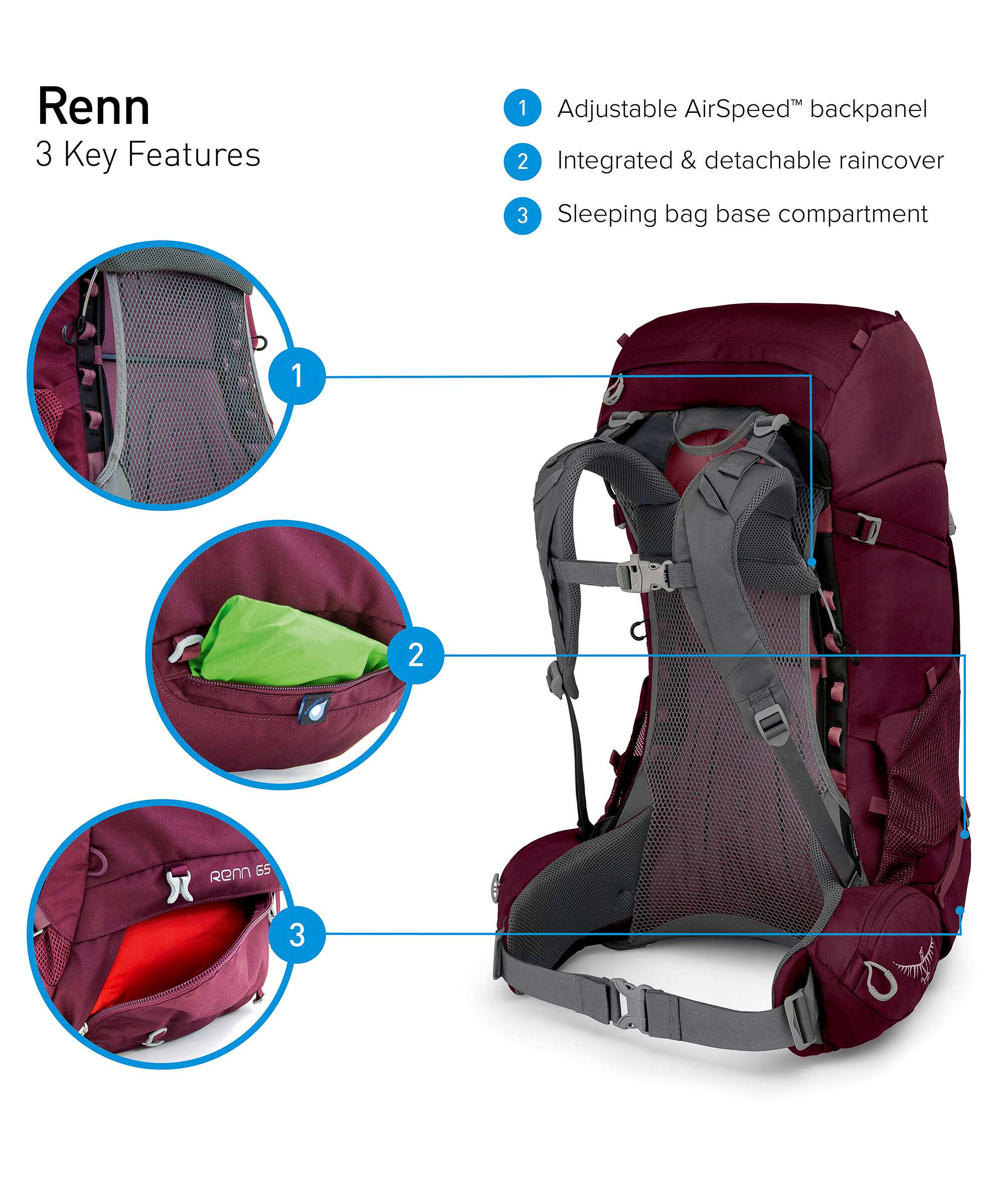 Osprey Renn 50 Trekking backpack pediment grey/linen tan